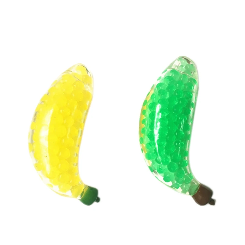 Funny 14cm Rubber Banana Ball Hand Wrist Squeeze Toy Stress Mood Relief