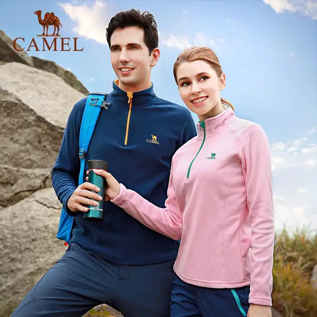 US $15.97 CAMEL Men Women Outdoor Fleece Hiking Jacket 2019 Autumn Windproof Thick Warm Jacket Multicolor Sof