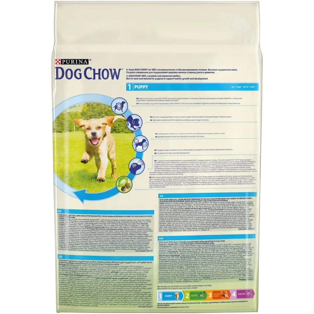 Сухой корм Dog Chow для щенков до 1 года с курицей, 10 кг