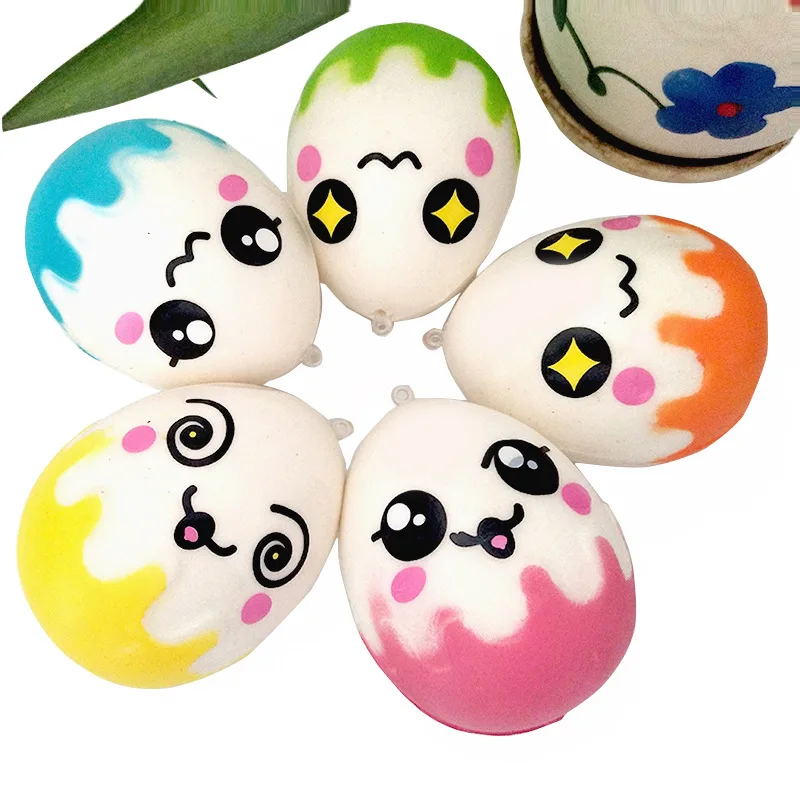 

Creative Slow Rebound Toy Squishy Color Egg Toys Simulation Shell Break Expression Squishy Decompression Props Toy