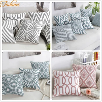 

Luxury Mall Hotel Lobby Decorative Embroidery 18x18 inch 45*45 cm Garden Throw Pillow Case for Sofa Bed Cushioncover Pillowcase