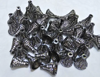 

Lot of 10pcs Pave cz Crystal Connector -Drop Spikes Tower Gunmetal 10X15mm