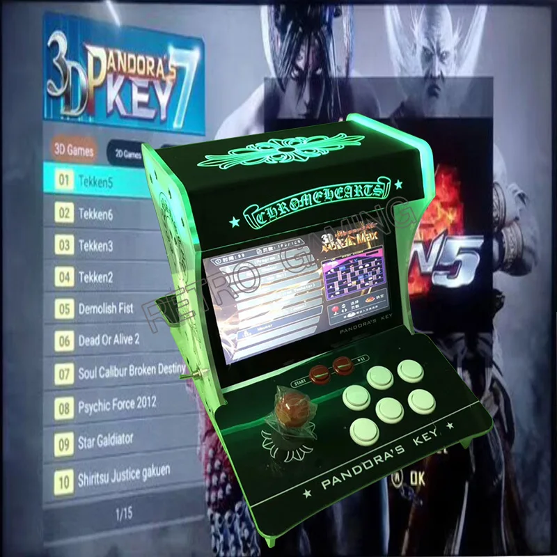 

3D Pandora 2177 in 1 Acrylic playstation 2 Player mini arcade game machine 10.1 inch monitor VGA/HDMI output to TV