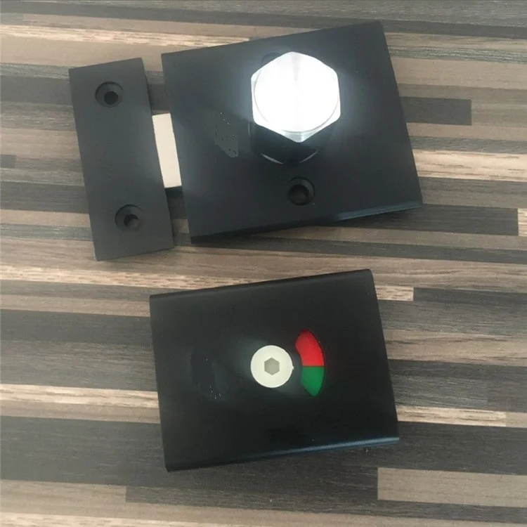 Aluminum Matte Black Door Lock Latch With Red Green Indicator Public