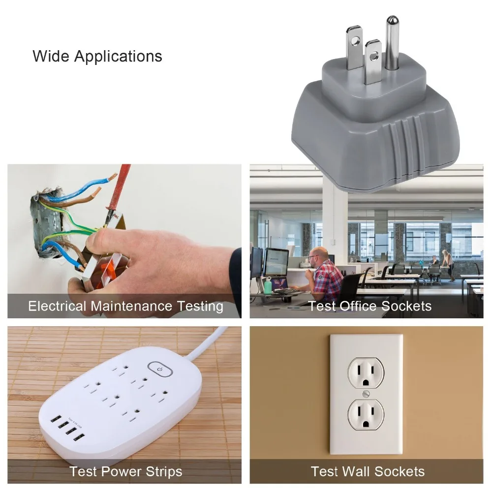 Tacklife EST01 Расширенный GFCI тестер розетки питания автоматическая ...