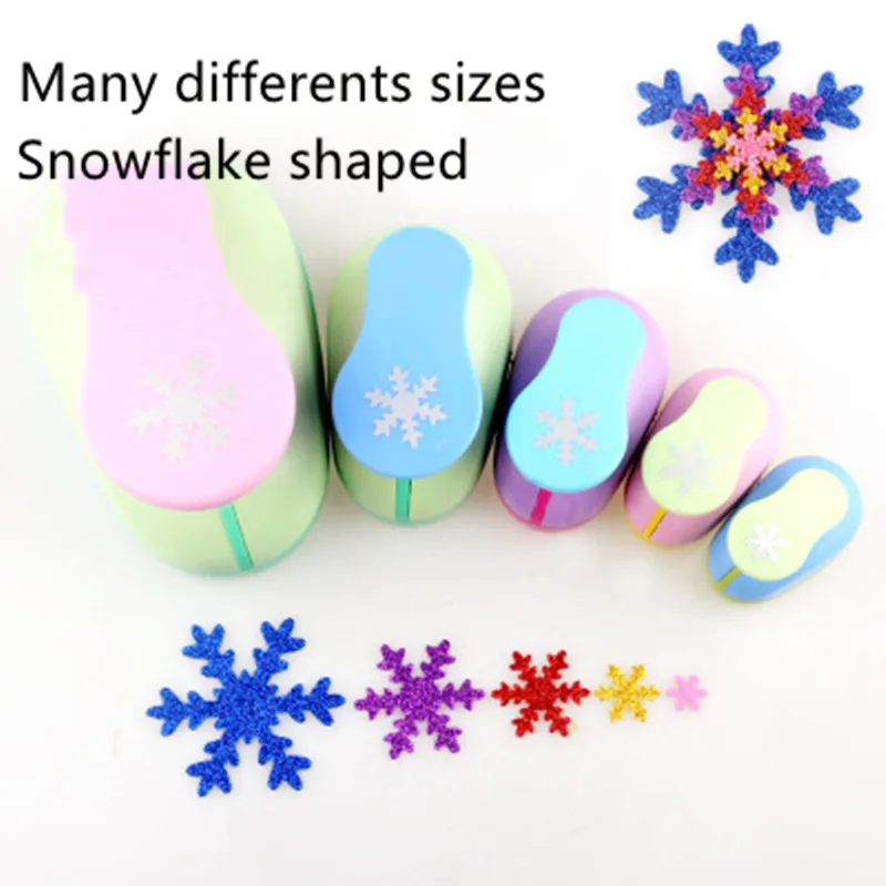 Free Ship (3/8",5/8",1",1.5",2",3") Snowflake shaped craft punch Child diy tools paper eva scrapbook Christmas snow hole puncher