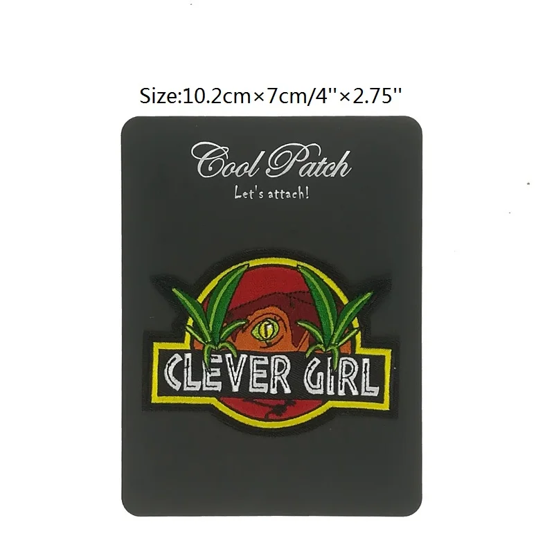 

4" Clever Girl Jurassic world lost kingdom t-rex dinosaur patch tv movie Embroidered Emblem applique halloween cosplay costume