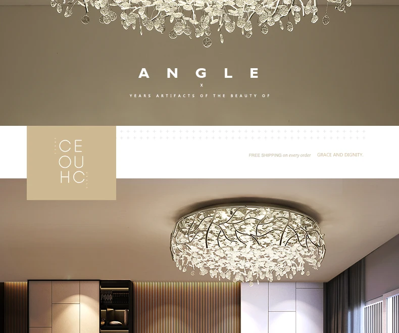 Светодиодный потолочный светильник в современном стиле с кристаллами, скандинавские светильники для гостиной, новинка, потолочные светильники для спальни, потолочное освещение из железного стекла