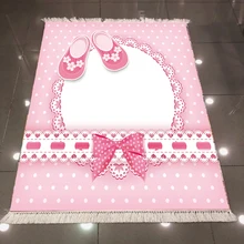 Else розовый ботинки для новорожденных девочек в полоску Геометрические линии 3d принт Нескользящие сзади моющиеся декоративные Kilim детская комната области ковры