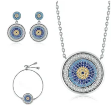 925 серебряных шармов с кристаллами из австрийской свадьбы ожерелье серьги браслет для женщин подлинные ювелирные изделия подарок для девушки