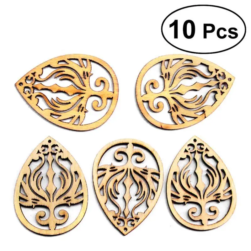 

10 Pcs Unfinished Raindrop Shaped Wood Cutout Chips For Board Game Pieces Arts Crafts Projects Ornaments