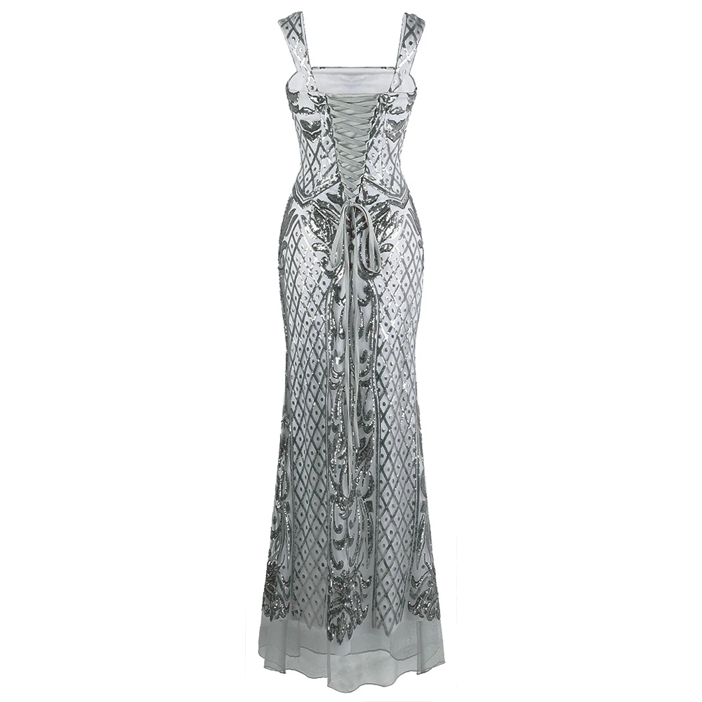Женское винтажное вечернее платье Angel fashions без рукавов с блестками цветочным