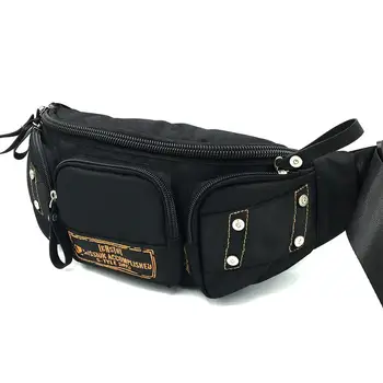 

Men Casual Durable Waist Pack for summer Belt Canvas sport Pouch multi-layer Zipper Pockets chest bag case for phone
