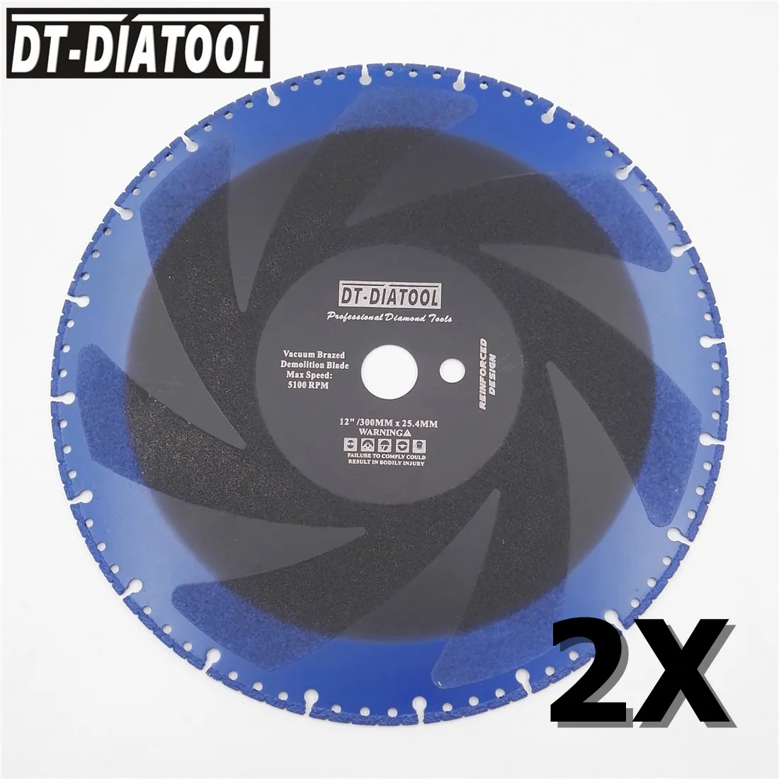 DT-DIATOOL 2 шт. 12 "вакуумной пайки Алмазный диск для многоцелевой 300 мм спасения Алмазный диск