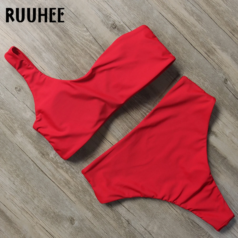 RUUHEE واحد الكتف مجموعة البكيني النساء ملابس السباحة 2018 دفع ما يصل بيكيني مبطن الاستحمام دعوى الإناث بحر ملابس سباحة RUUHEE واحد الكتف مجموعة البكيني النساء ملابس السباحة 2018 دفع ما يصل بيكيني مبطن الاستحمام دعوى الإناث بحر ملابس سباحة