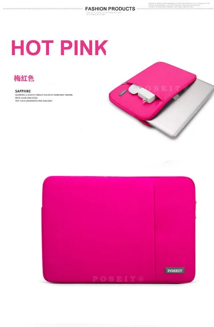 Сумка для ноутбука, планшет, чехол для ноутбука, сумка для Apple Macbook Air11 Air13 Pro retina Touch Bar 11 12 13 15 16 17 дюймов - Цвет: Hot Pink