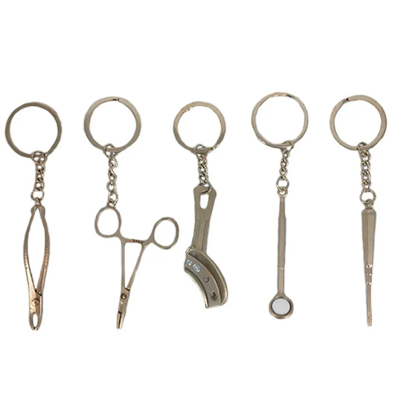 

1 Pcs Dental Keychain Personalized Keyring Lab Keychains Tooth Keyring Tool keyfob Dentist Keychain Clinic Gift