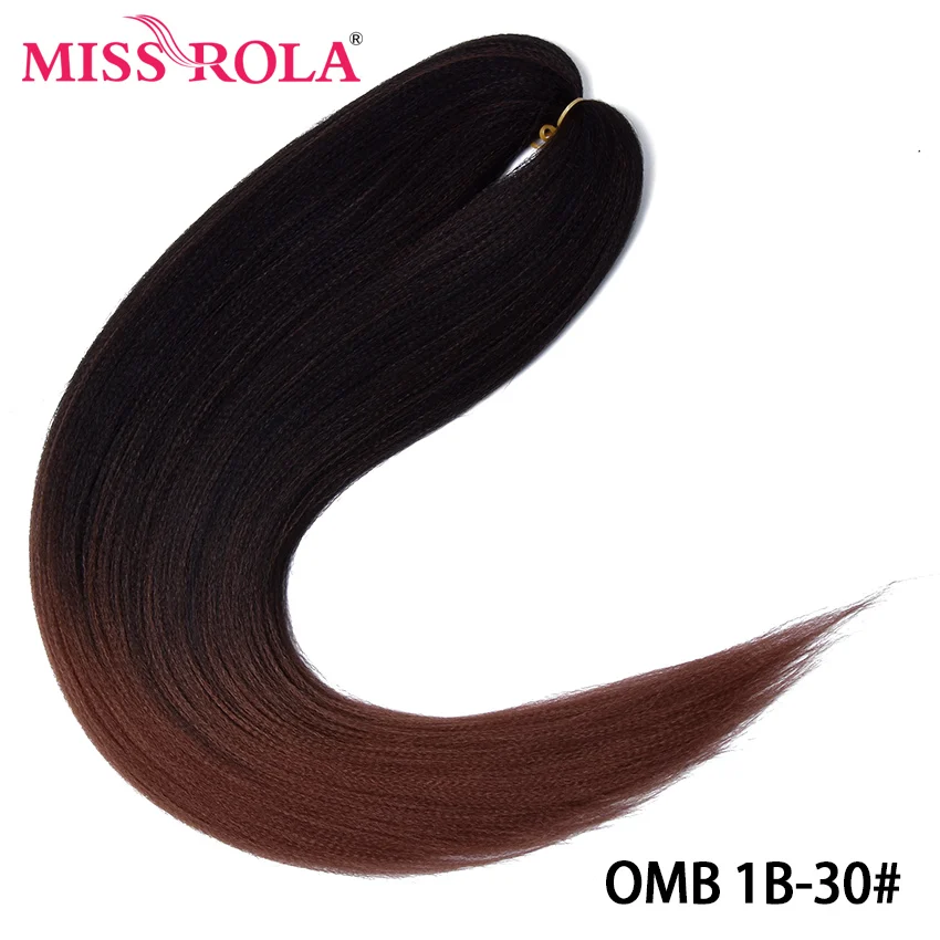 Miss Rola 24 Inches100 g Yaki прямые синтетические волосы для наращивания предварительно растянутые вязанные крючком огромные косы канекалон плетение волос - Цвет: T1B/30