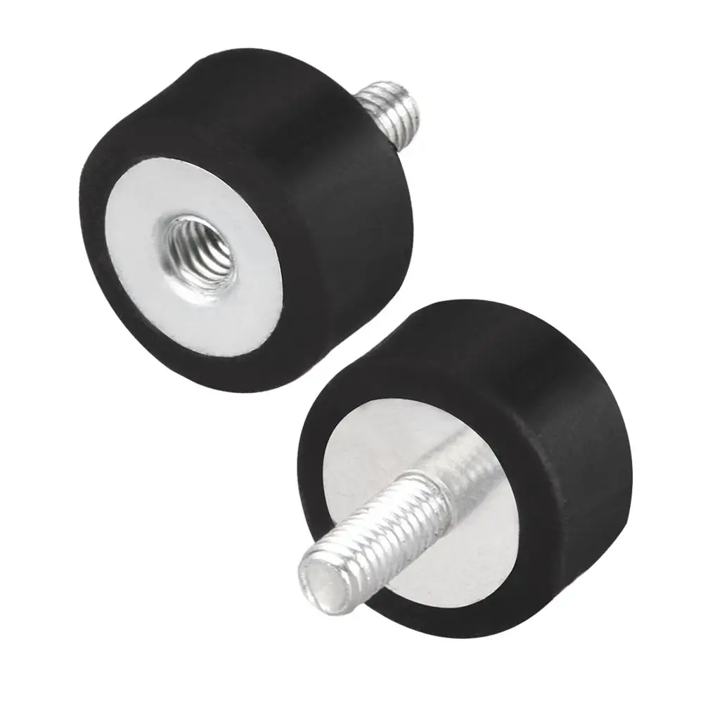 

UXCELL 2pcs M4/6 Male Female Rubber Anti Vibration Isolators Mounts Shock Absorber with Studs Black Silver Tone 6 Types