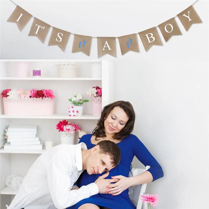 Kids-Event-Party-Supplies-Birthday-Party-Decorations-Kids-IT-S-A-BOY-Feet-Shape-Hessian-Bunting (3)