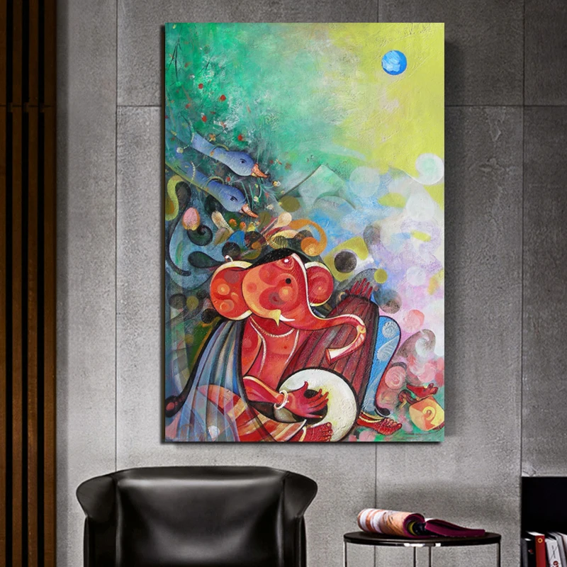 

Ganesh Painting HD Canvas Painting Print Living Room Home Decoration Modern Wall Art Oil Painting Posters Pictures Accessories
