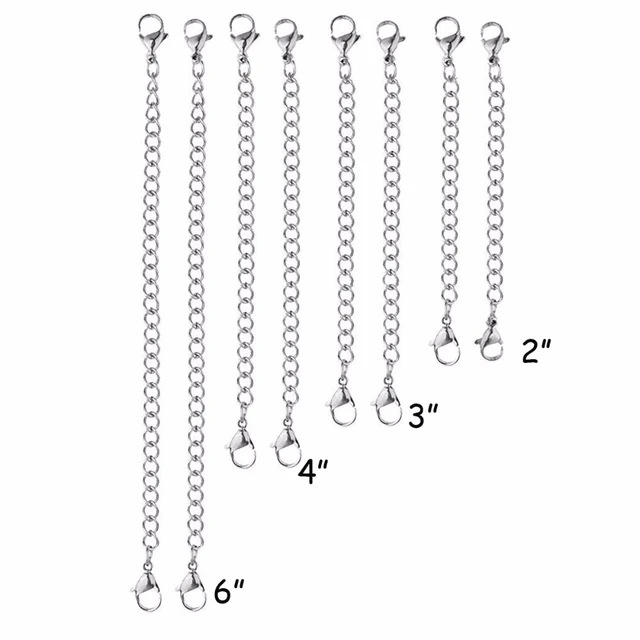 5PCS bulk bracelets Sterling Silver Necklace Extender Magnetic