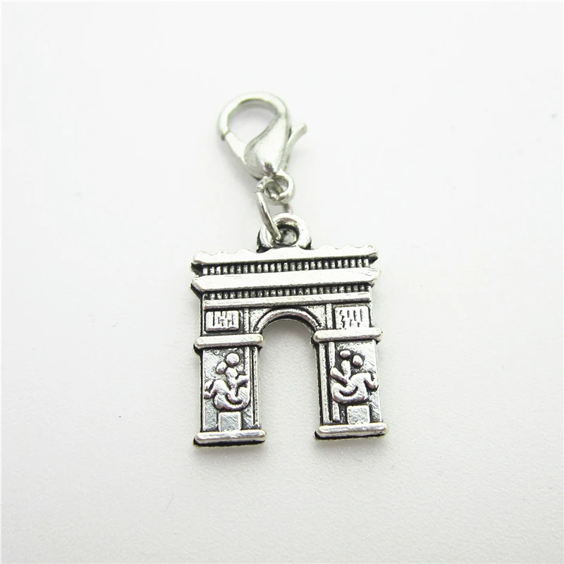 New 20pcs/lot Silver Triumphal Arch Dangle Charms Lobster Clasp DIY Bracelet Necklace Pendants Jewelry Hanging | Украшения и