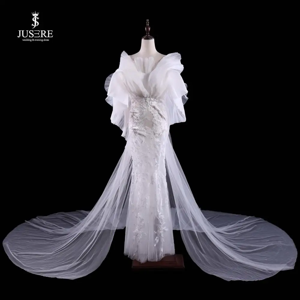 Свадебное платье цвета слоновой кости HB248 с расклешенными рукавами и открытой спиной на шнуровке свадебное пальто в форме платья Свадебные платья - Цвет: same as image