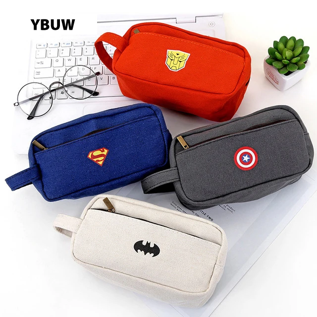 SQUMIDER-Superhero-Canvas-Pencil-Case-Creative-Large-Capacity-Side-Open-Zipper-Pencil-Bag-School-Stationery_2