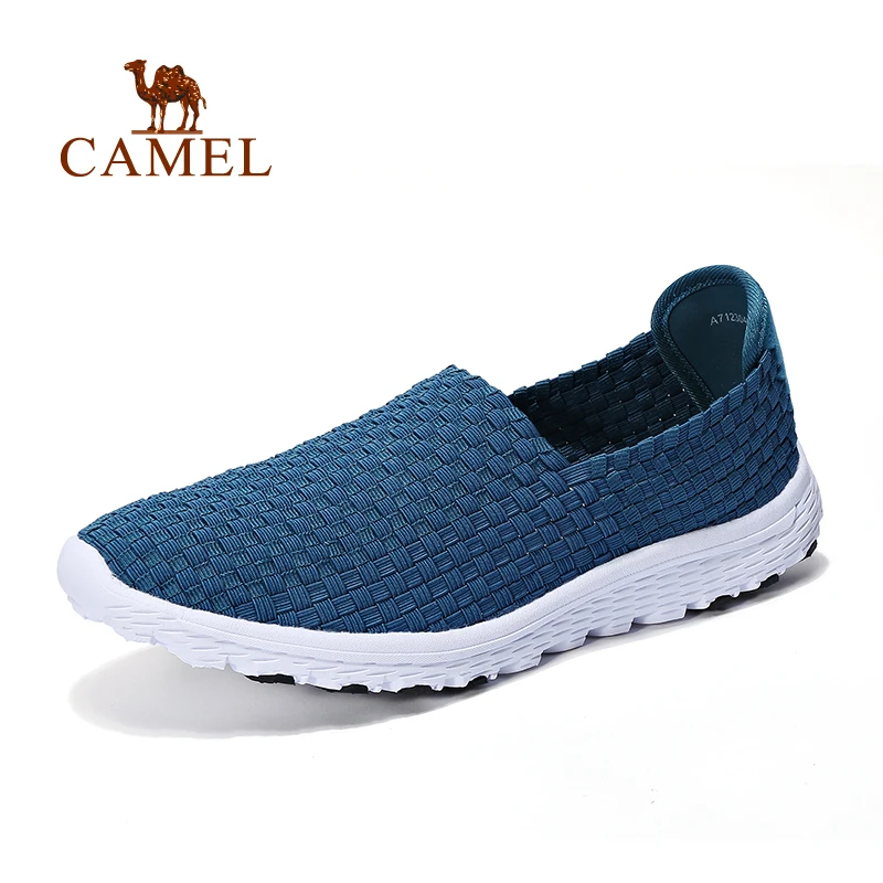

CAMEL Men & Women Outdoor Slip On Casual Shoes Spring Summer Knit Upper Breathable Soft Non-slip Outdoor Walking Flat Shoes