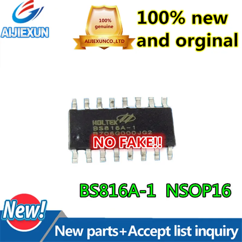 

10Pcs 100% New and original BS816A-1 16NSOP 6 key capacitance touch control induction key chip IC in stock