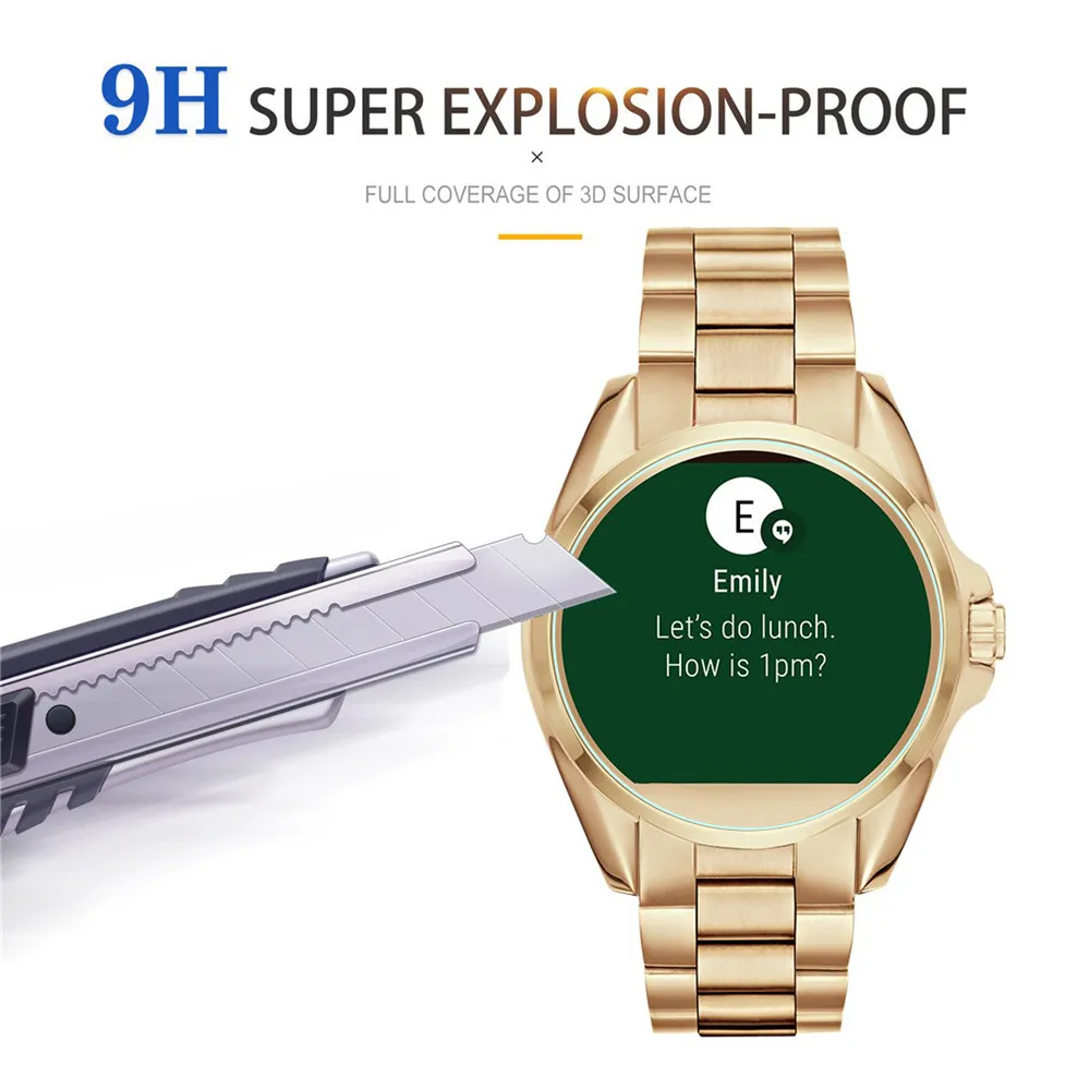 Screen Protector Tempered Glass For Michael Kors Access Bradshaw Smartwatch Display Scratch Proof Bubble free Protective Film Smart Accessories AliExpress