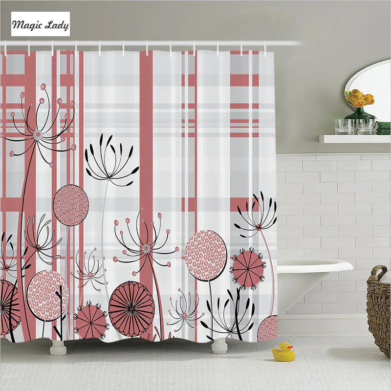 Douchegordijn Textiel Badkamer Accessoires Gedessineerde Distels