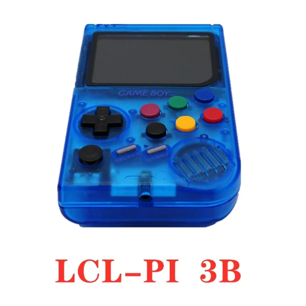 Ретро Raspberry Pi 3B портативная игровая консоль для LCL PI Game Boy видео Классический игровой плеер Raspberry Pi для Gameboy DHL - Цвет: Blue transparent