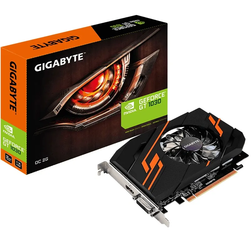 Новые карты для видеокарт GIGABYTE GT1030 OC 2G 64BIT GDDR5 DVI для NVIDIA GeForce GT 1030