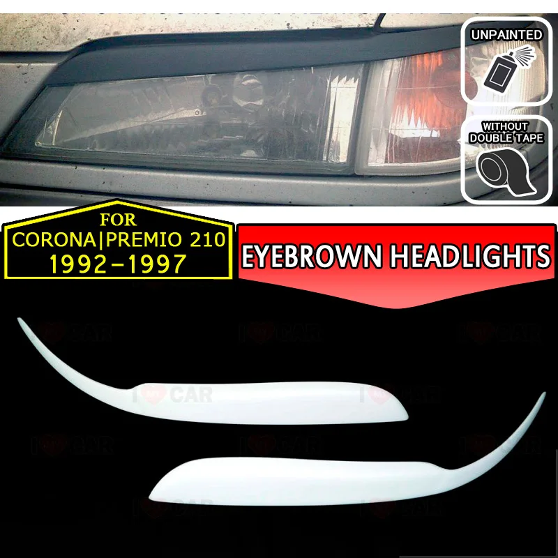 

For Toyota Corona-Premio AT210 1992-1997 eyebrows headlights eyelids car styling trim stickers cover brows eyelids trims