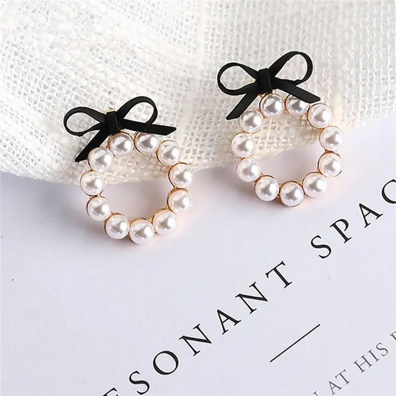 

Earrings Woman Fashion 2018 Summer New Imitation Pearl Drop Earrings For Women Geometric Round Cute Bow Pokemon Pearl Jewelry G3