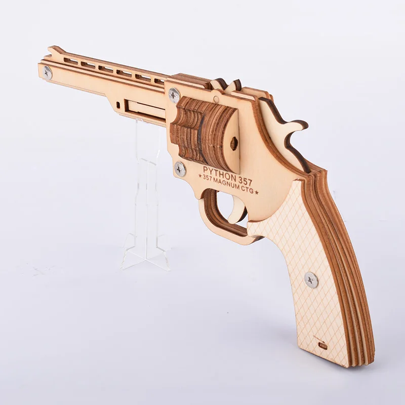 Револьвер пистолет с резиновой лентой 3D diy diorama a детские игрушки револьвер pistola arma