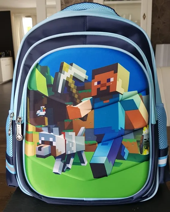 Cartoon Game Minecraft Boy Girl Baby Children Kindergarten Nursery School bag Bagpack Schoolbags Canvas Kids Student Backpacks photo review
