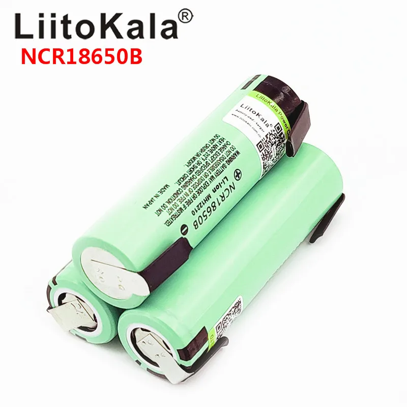 10 шт liitokala 18650 3400 батарея 3400mAh 3,7 V NCR18650B литий-ионная аккумуляторная батарея для фонарика+ DIY никель