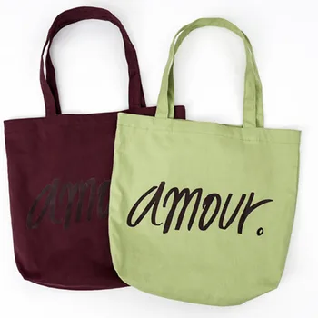 

Letter environmentally friendly shopping bag Small crowd female students simple leisure canvas cartoon print life simple bag