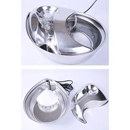 Pet Water Feeder Dog Cat Drinking Fountain 2 8 L Stainless Steel