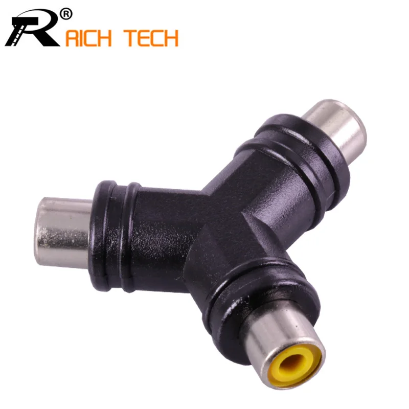 

3Pcs Travel Plugs "Y" Type RCA Connector Special Design 1xRCA Jack to 2xRCA Jack Socket Adapter