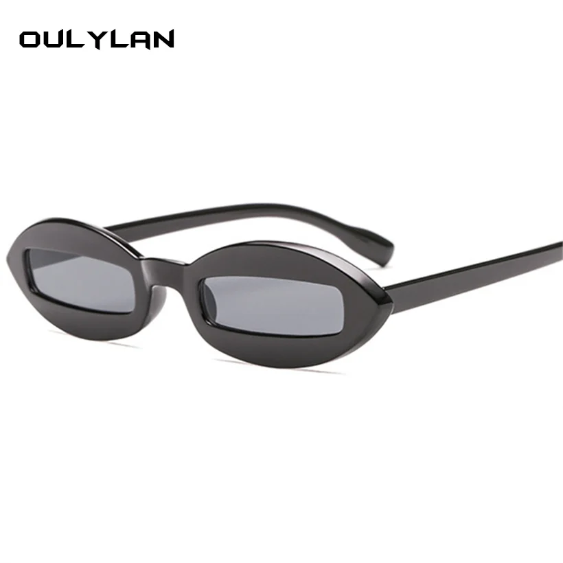 Oulylan Для женщин Для мужчин Малый овальные очки ретро прямоугольник женский розовый леопард черный Винтаж солнцезащитные очки для Для