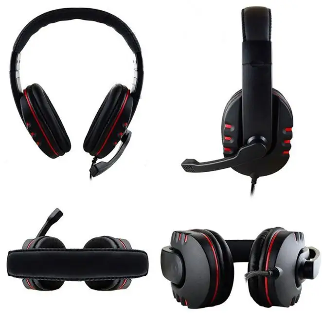 Новая игровая гарнитура Голосовое управление проводное Hi-Fi качество звука для PS4 черный+ красный