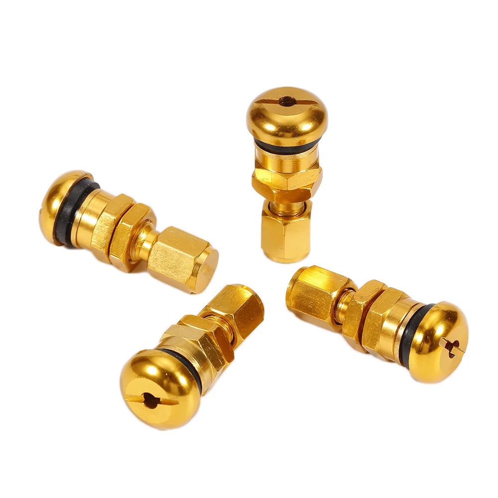 4x Universal Bolt in Aluminum Car Tubeless Wheel Tire Valve Stems With Dust Cap ColorfulValve