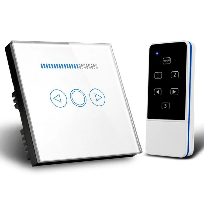 

EU Type Crystal Glass Panel Touch Dimmer Wall Switch With Remote Controlller
