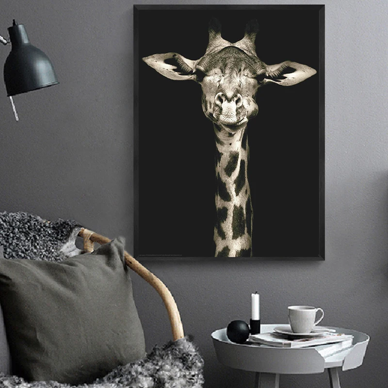 

Top selling animal canvas painting Black And White Giraff Wall art Picture for Living Room Poster Decoration Picture No Frame