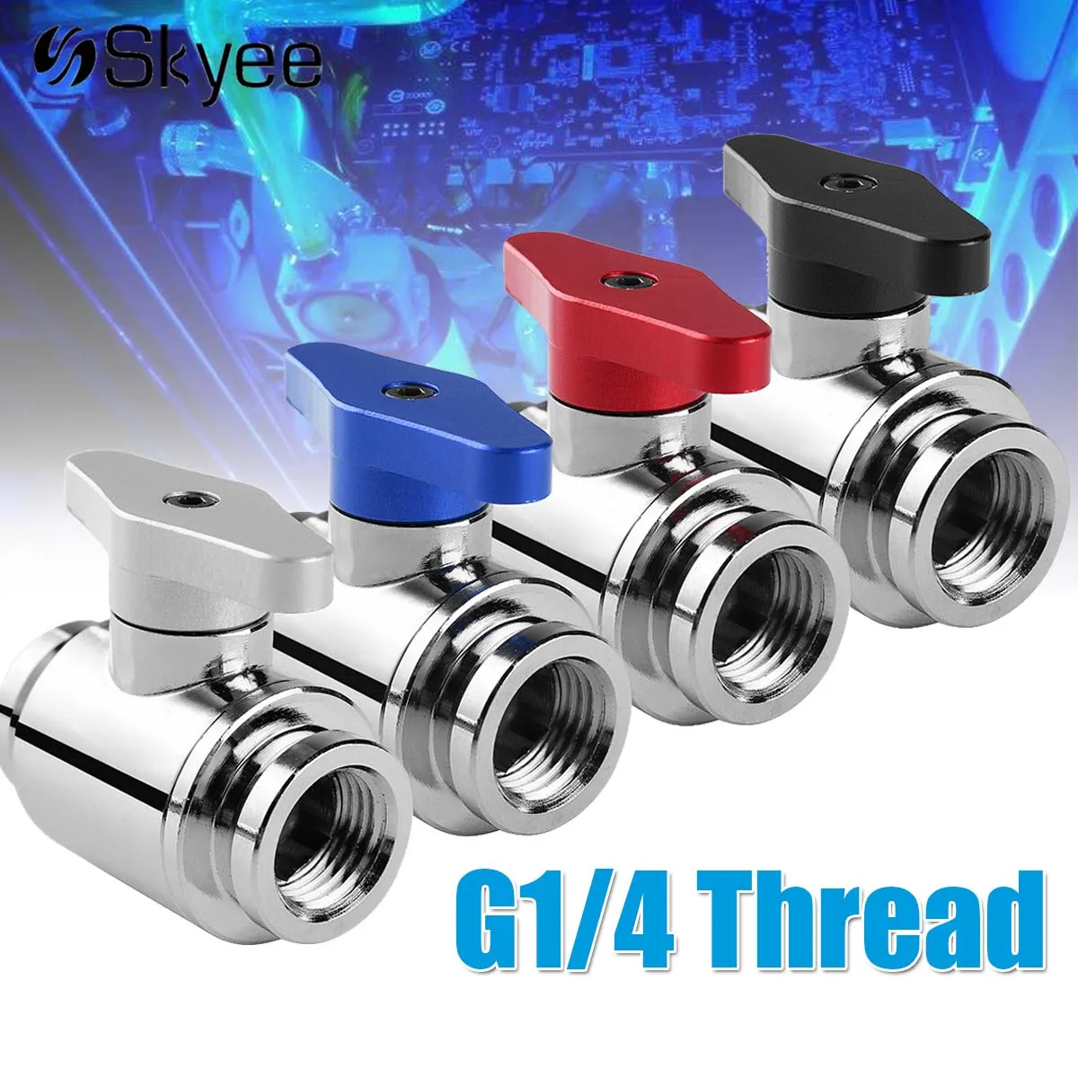 

Aluminum Handlle Water Cooling Valve Fitting G1/4 Thread Dual Inner Teeth for PC Water Cooling Water Ball Valve Waterway Control