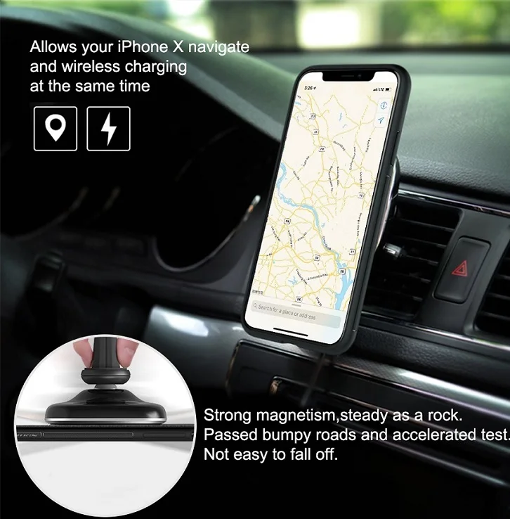 Nillkin Car Wireless Charger for Galaxy Note 8 S8 Plus for Xiaomi Mi 6/Oneplus 5 USB Magnetic Car Charger Holder for iPhone X 8